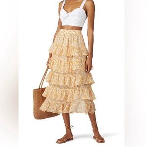 Minkpink Lana tiered skirt, size M